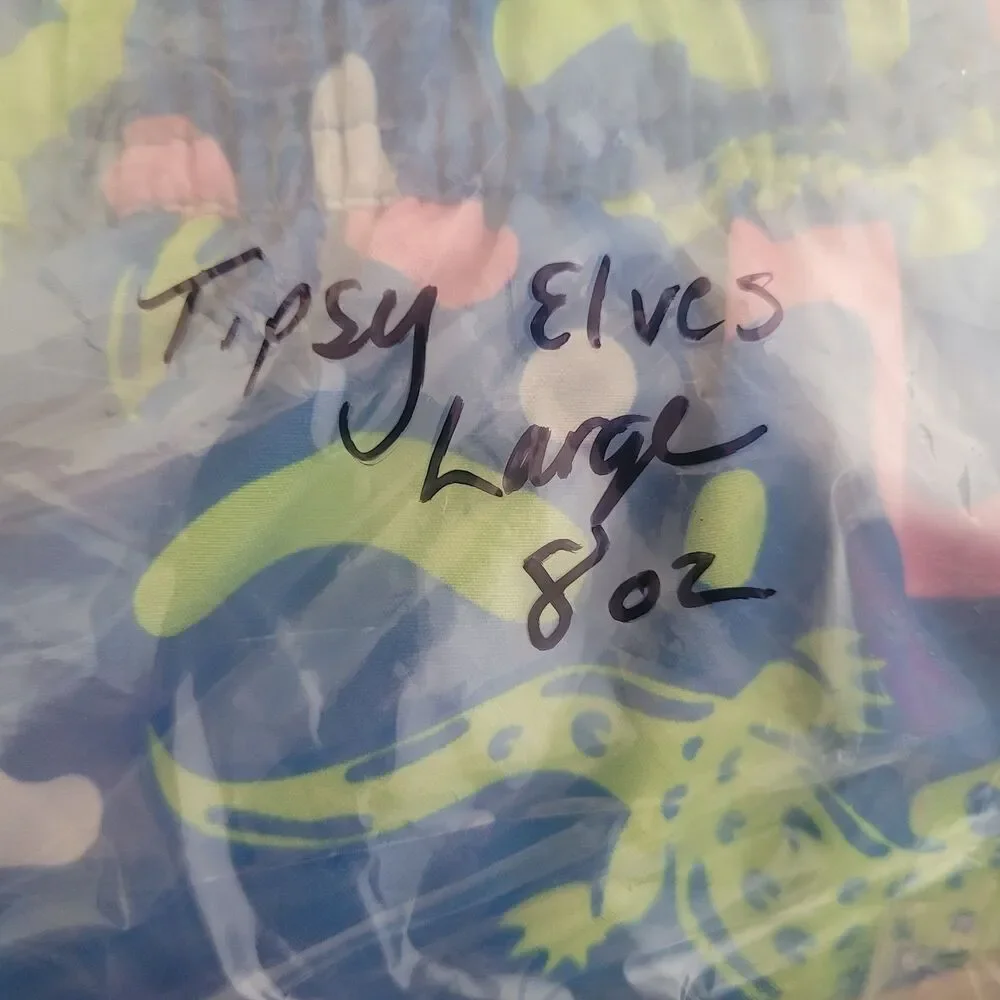 Tipsy‎ Elves Gator Rager Stretch Lined Swim Trunks Men's Size Large Beach Shorts